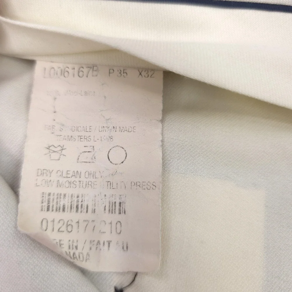 Polo University Pants Mens 35x32 Gray Wool Glen Plaid Pleated Cuffed Trousers